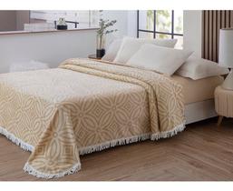Colcha Casal Chenille Canelada Isadora Bege Jolitex