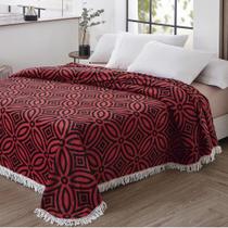 Colcha Casal Chenille Canelada Jolitex Isadora Vermelha