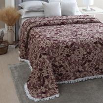 Colcha Casal Chenille Canelada Jolitex Valentina Vinho - IND E COM JOLITEX LTDA