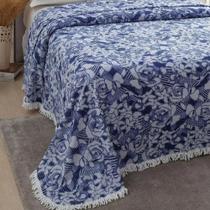 Colcha Casal Chenille Canelada Valentina Azul 220x240