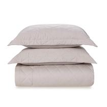 Colcha Casal com 2 Porta Travesseiros Cetim 300 Fios Bossa Prata Karsten Colcha Casal com 2 Porta Travesseiros Cetim 300 Fios Bossa Prata Karsten