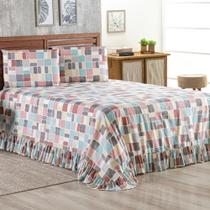 Colcha Casal Com Babado Laila 3 peças