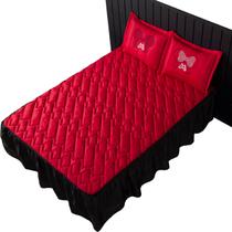 Colcha Casal Conjunto 3 Peças Mikey Com Bordado Casal Padrão