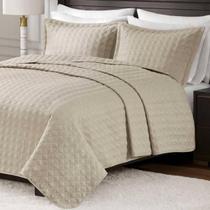 Colcha Casal Corttex Lyon Toque De Linho 03 Peças Bege