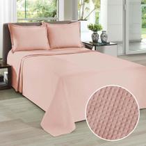 Colcha Casal Dohler Piquet 3 Peças Rosa