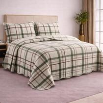 Colcha Casal Evolution 3 Peças Listrado Geométrico 2 Camesa 220x240cm