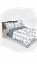 Colcha Casal Floral Azul Babado 2pçs