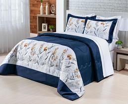 Colcha Casal Galia 3Pçs Micropercal 200 Fios Estampado Várias Cores