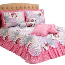 Colcha Casal King Belize Kit 6 Peças Com Babados Elegante