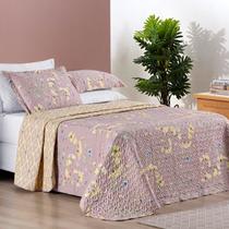 Colcha Casal Padrão Bouti 03 Peças Lavanda