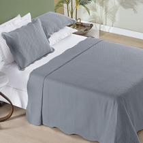 Colcha Casal Padrão Bouti Ally Dupla Face 3 Peças - Cinza