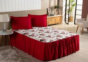 Colcha Casal Padrão Estampada com Babado Jacquard com Algodão Misto Colcha Casal Padrão Estampada com Babado Jacquard com Algodão Misto