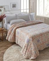 Colcha Casal Queen Aveludada Solitudine Bege - Jolitex ternille