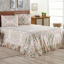 Colcha Casal Queen Babado Laila 3 Peças Estampa 03