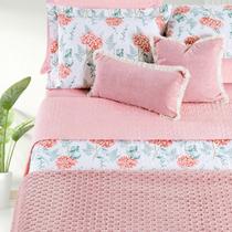 Colcha Casal Queen Dupla Face Algodão 200 Fios Floral Cotton