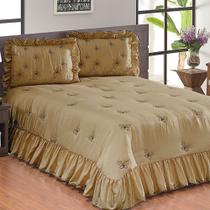 Colcha Casal Queen Matelada e Bordada Borboletas com Portas Bordados 03 Peças Colcha Casal Queen Matelada e Bordada Borboletas com Portas Bordados 03 Peças