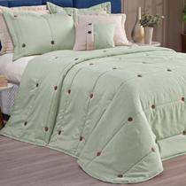 Colcha Casal Queen Size Brianna Tecido Liso Bordado 200 Fios Colcha Casal Queen Size Brianna Tecido Liso Bordado 200 Fios