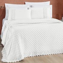 Colcha Casal Queen Size London 200 Fios Bordado Inglês Super Elegante NOBLESS