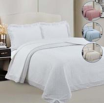 Colcha Casal Renascença Renda Bordada 220x240 Camesa Branco