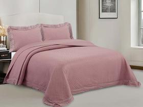 Colcha Casal Renascença Renda Bordada 220x240 Camesa Rose