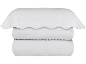 Colcha Casal Sultan Microfibra 100% Algodão - Casa Blanca Branca 3 Peças