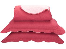 Colcha Casal Sultan Microfibra Livia Hibisco Vermelho 3 Peças Colcha Casal Sultan Microfibra Livia Hibisco Vermelho 3 Peças