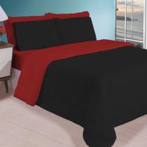 Colcha Casal Verão 5 Peças Preto e Vermelho 2,20x2,40 Casa Dona Colcha Casal Verão 5 Peças Preto e Vermelho 2,20x2,40 Casa Dona