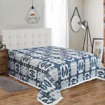 Colcha casal versalhes azul/branco