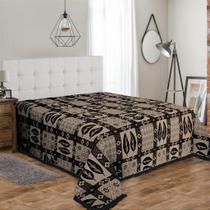 Colcha casal versalhes caramelo/preto
