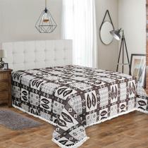 Colcha casal versalhes marrom/cru