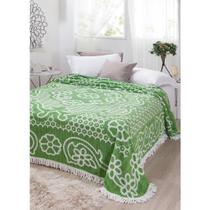 Colcha Chenille Canelada Bruna 220x240cm Verde/Bco Jolitex Colcha Chenille Canelada Bruna 220x240cm Verde/Bco Jolitex