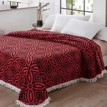 Colcha chenille canelada casal - isadora vermelho e preto Colcha chenille canelada casal - isadora vermelho e preto