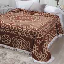 Colcha Chenille Canelada com Franja Bruna 220x240m Jolitex