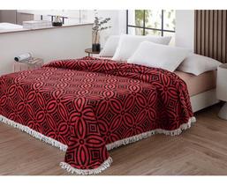 Colcha Chenille Canelada Isadora Verm. Preto Jolitex