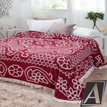 Colcha Chenille Jolitex Casal Bruna Vinho e Branco Colcha Chenille Jolitex Casal Bruna Vinho e Branco