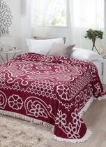 Colcha Chenille Jolitex Casal Com Franja 2,20x2,40m Vinho