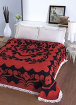 Colcha Chenille Jolitex Com Franja Florida 220x240m Vermelho