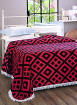 Colcha Chenille Jolitex Com Franja Gabriela 220x240 Vermelha