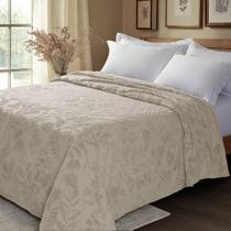 Colcha Chenille Jolitex Queen Lavanda Toque De Algodão Bege