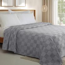 Colcha Chenille Jolitex Queen Nobre Toque De Algodão Cinza