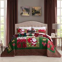 Colcha CHIXIN King Size, colcha de Papai Noel, 3 peças