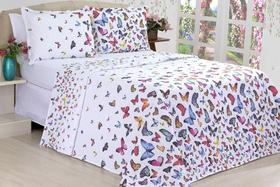 Colcha cobre leito 3 Peças Casal Queen Dupla Face Borboletas Colcha cobre leito 3 Peças Casal Queen Dupla Face Borboletas