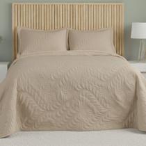 Colcha Cobre Leito 3 Peças Matelado Casal e Queen Fronha Com Aba Americana Face Única