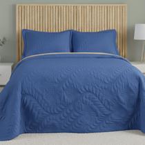 Colcha Cobre Leito 3 Peças Matelado Casal e Queen Fronha Com Aba Americana Face Única