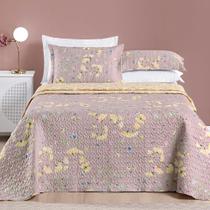 Colcha Cobre Leito Aba Americana Dupla Face 3 Peças Matelada Estampada Queen Colcha Cobre Leito Aba Americana Dupla Face 3 Peças Matelada Estampada Queen