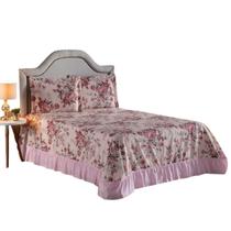 Colcha Cobre Leito Cama Box Quarto Casal Queen com 3 Peças Charlotte para Presente