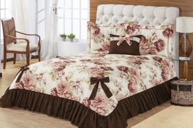 Colcha Cobre Leito Cama Padrão 5 Peças Oferta Matelado Laila