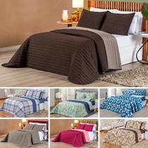 Colcha cobre-leito capas de travesseiro cama queen micro percal 200 fios marrom