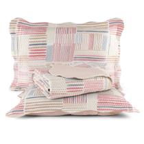 Colcha Cobre Leito Capri Roll Casal 3 Peças Listras Color Colcha Cobre Leito Capri Roll Casal 3 Peças Listras Color