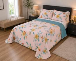 Colcha Cobre leito CapriGarden 3 Peças Casal Queen 300Fios Dupla Face Premium Colcha Cobre leito CapriGarden 3 Peças Casal Queen 300Fios Dupla Face Premium